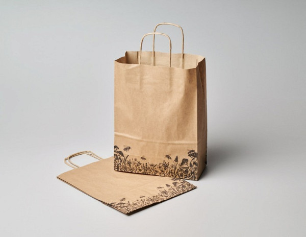 Papiertasche mit Henkel braun